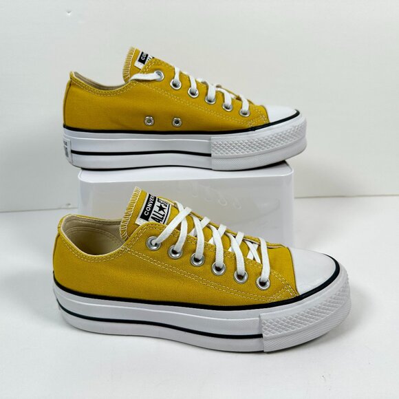 Converse Chuck Taylor Mustard Yellow Platform Low Sneakers | Women’s Size 6 - Picture 1 of 9